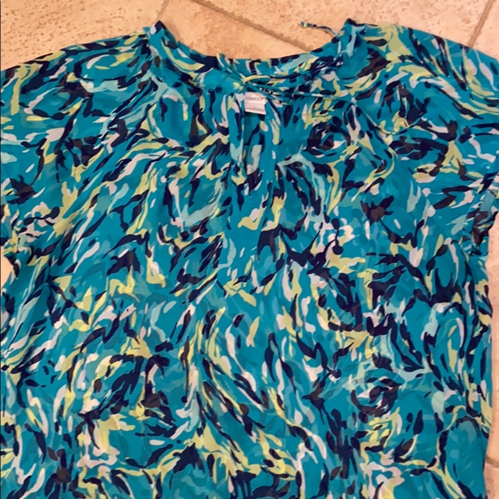 Liz Claiborne teal/navy blouse